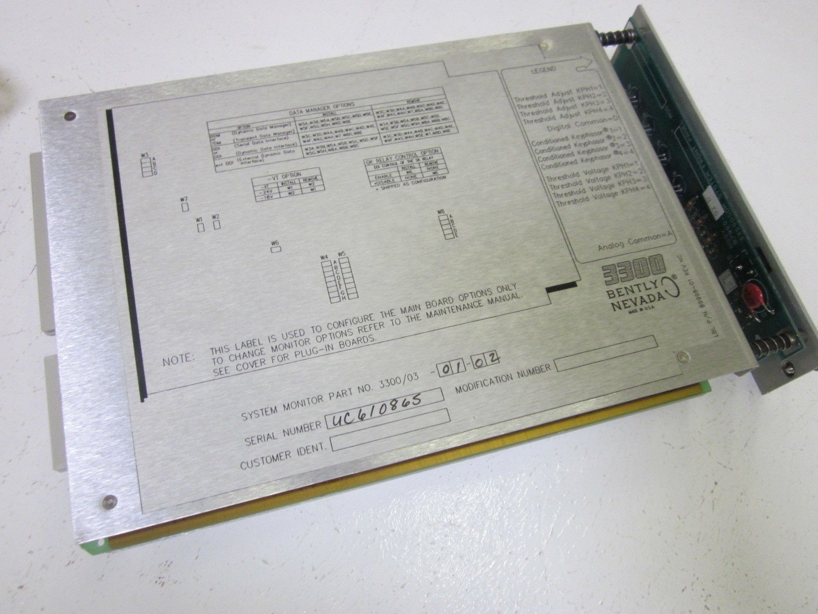 BENTLY NEVADA 3300/03-01-02 CHANNEL TEMPERATURE MONITOR  UNMP