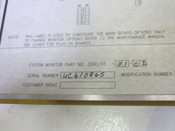 BENTLY NEVADA 3300/03-01-02 CHANNEL TEMPERATURE MONITOR  *USED*