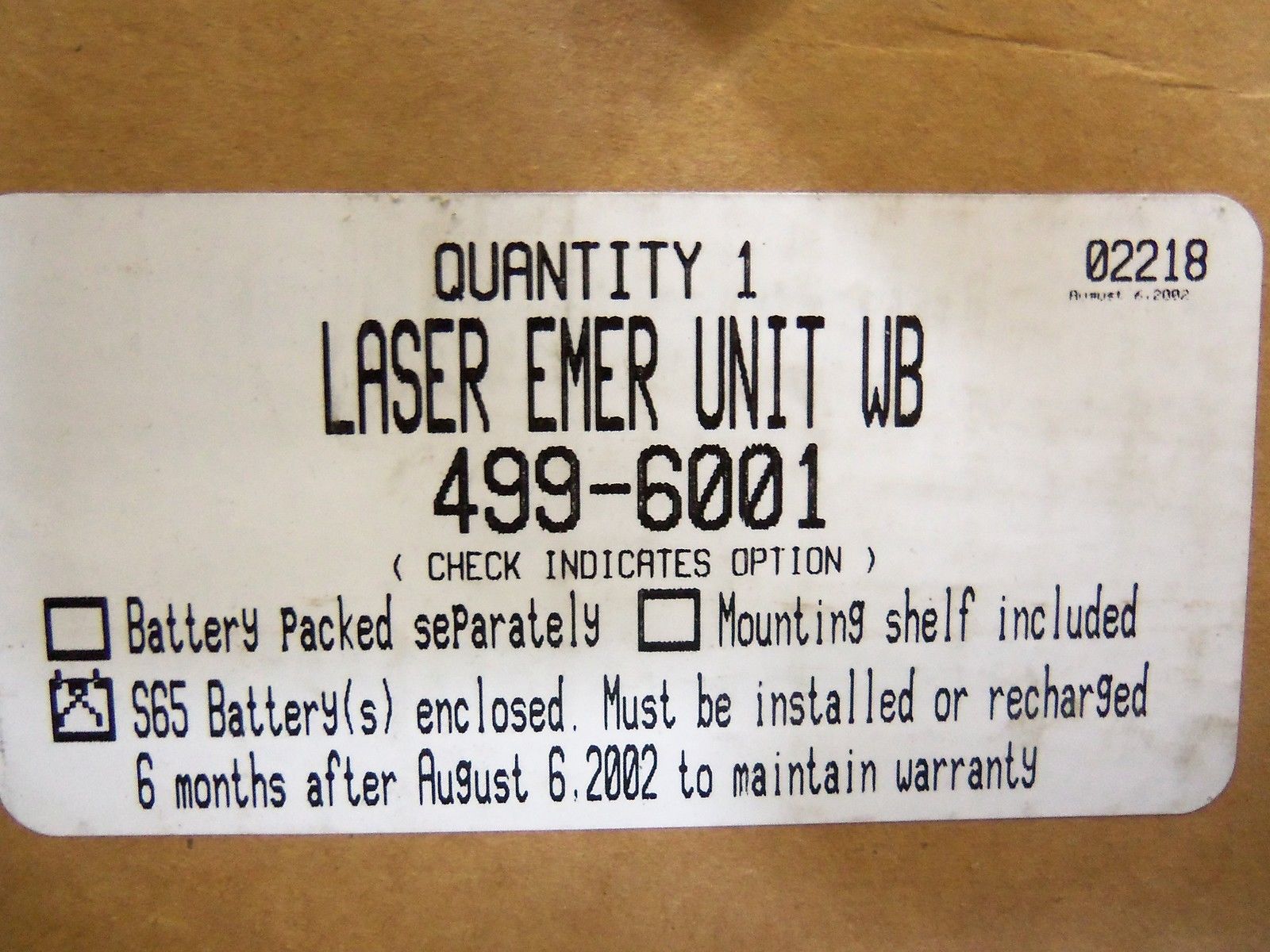 BIG BEAM 499-6001 NSMP