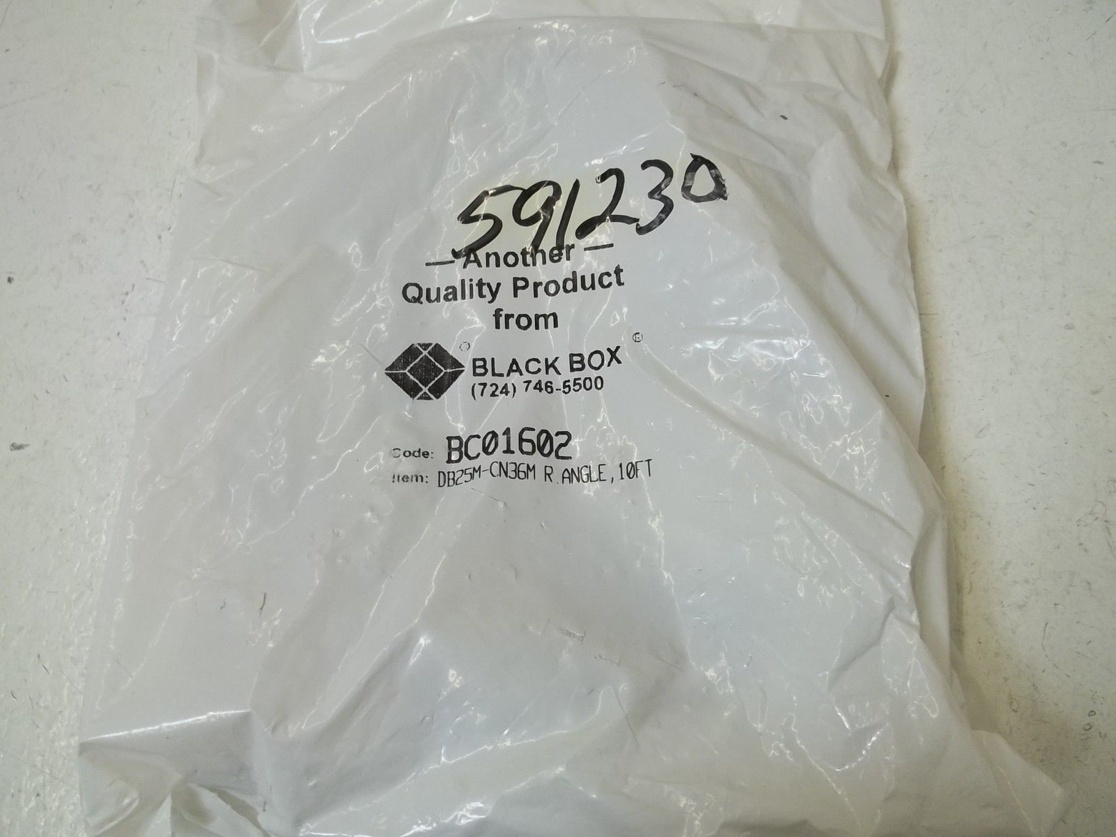 BLACK BOX BC01602 PARALLEL PRINTER CABLE W/RT-ANG CONNE. NSMP