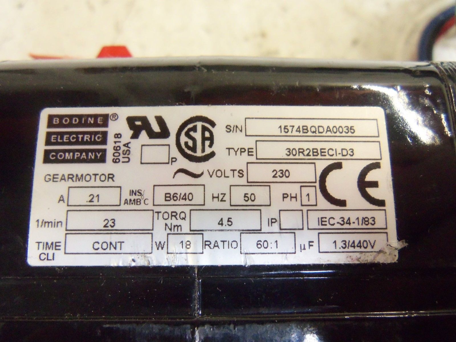 BODINE 30R2BECI-D3 MOTOR UNMP