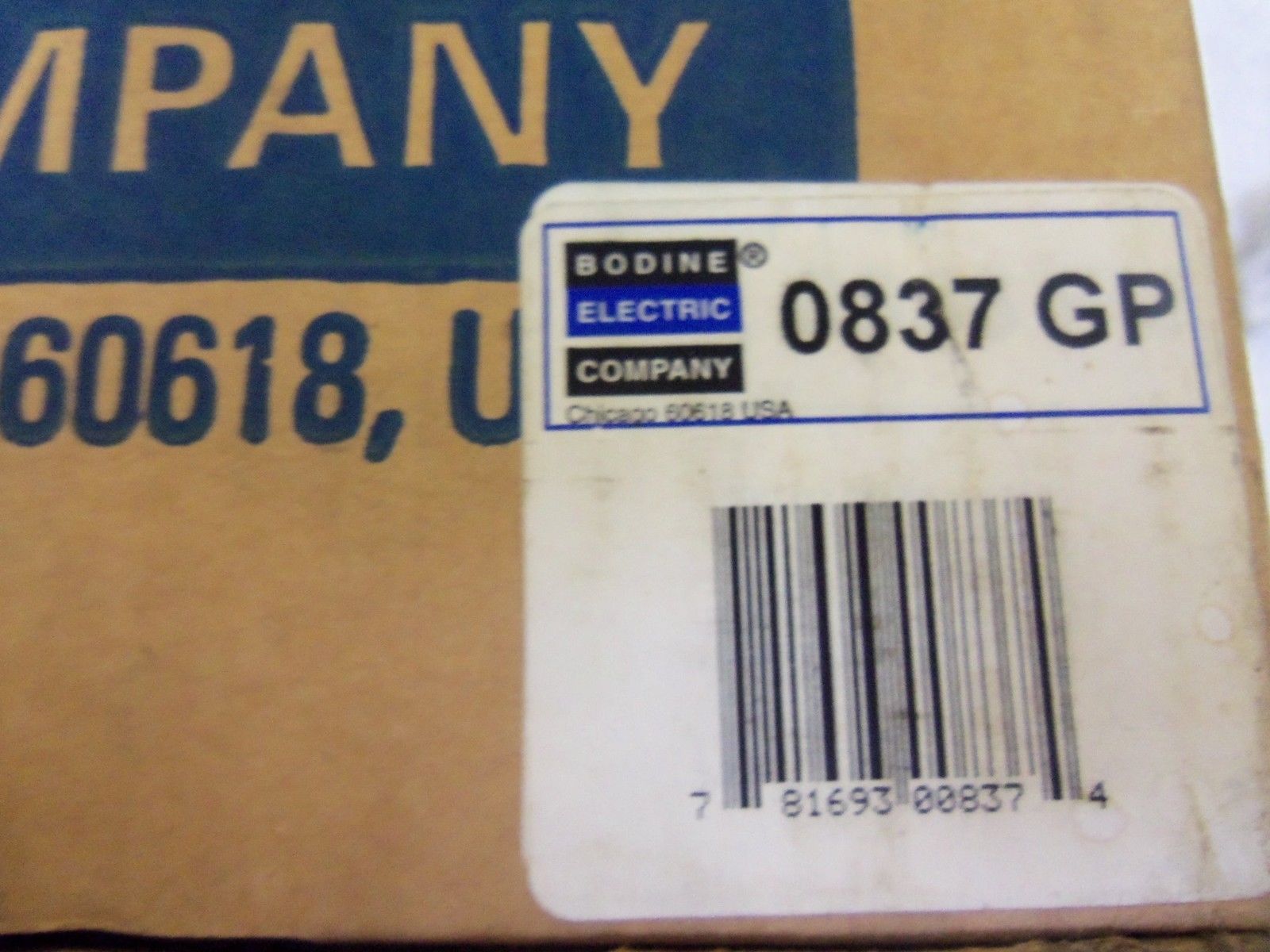 BODINE 837 MOTOR CONTROLLER UNMP