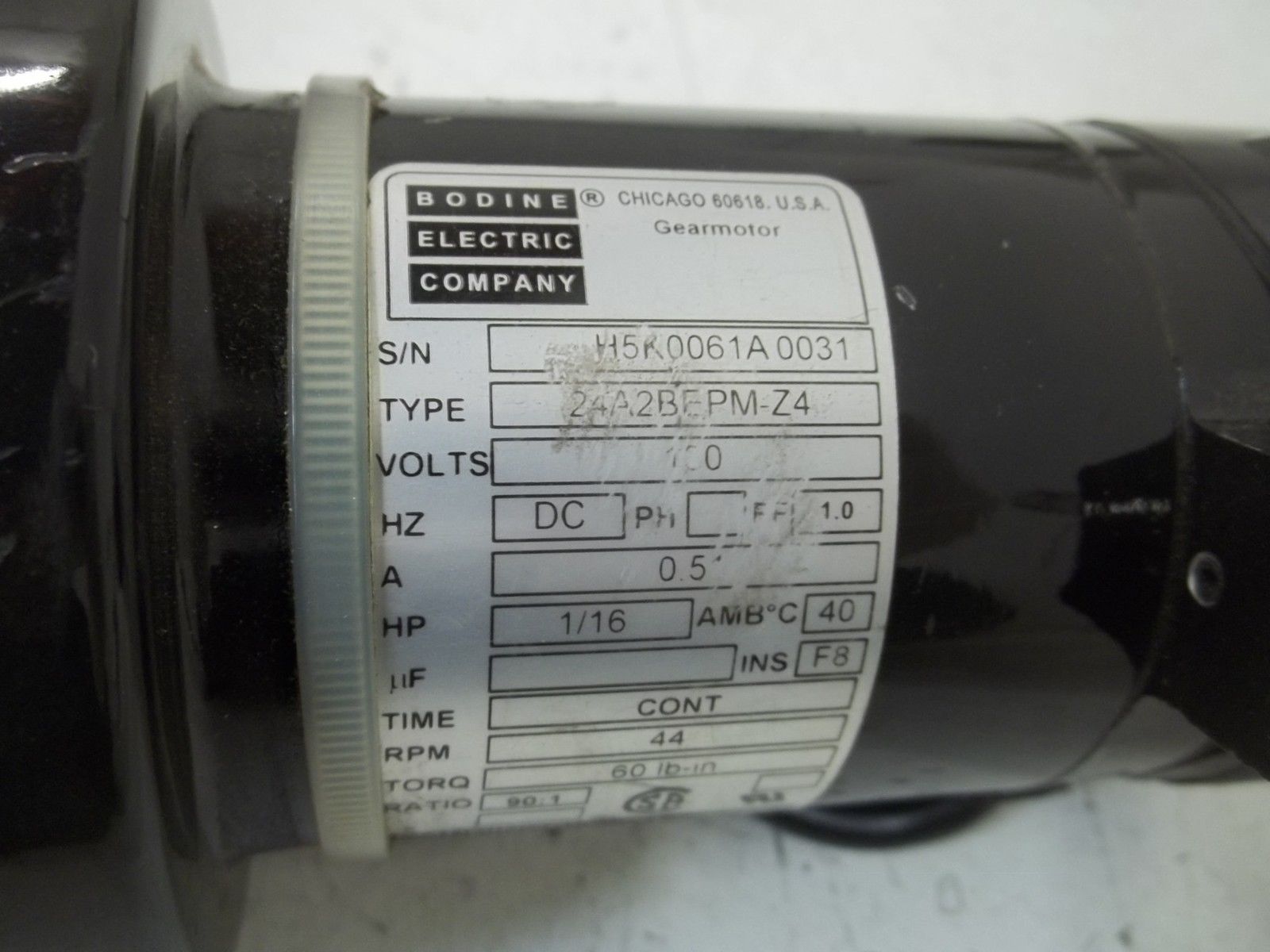 BODINE ELECTRIC COMPANY 24A2BEPM-Z4 GEAR MOTOR UNMP