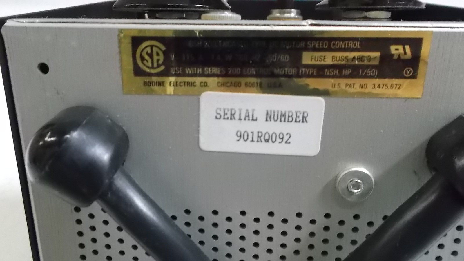 BODINE ELECTRIC MOTOR SPEED CONTROL BSH 200 UNMP