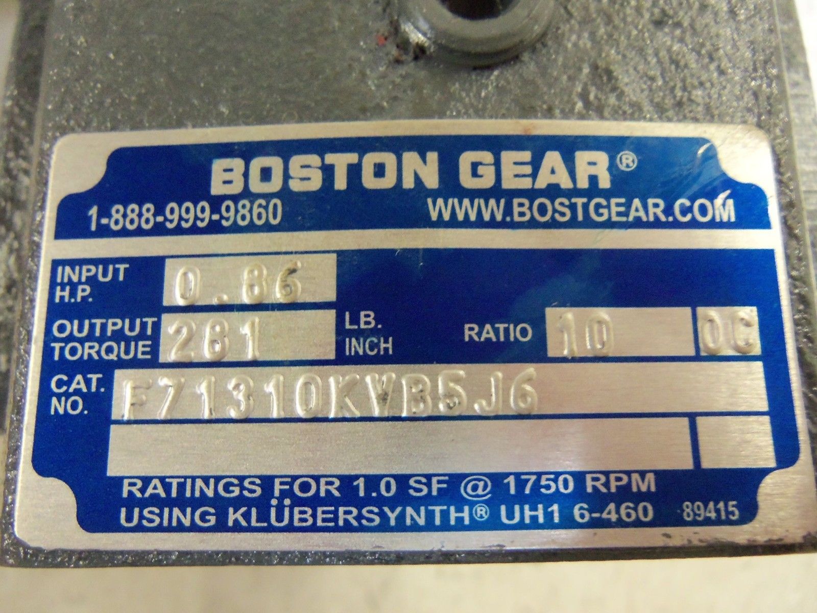 BOSTON GEAR F71310KVB5J6 GEAR REDUCER NSMP