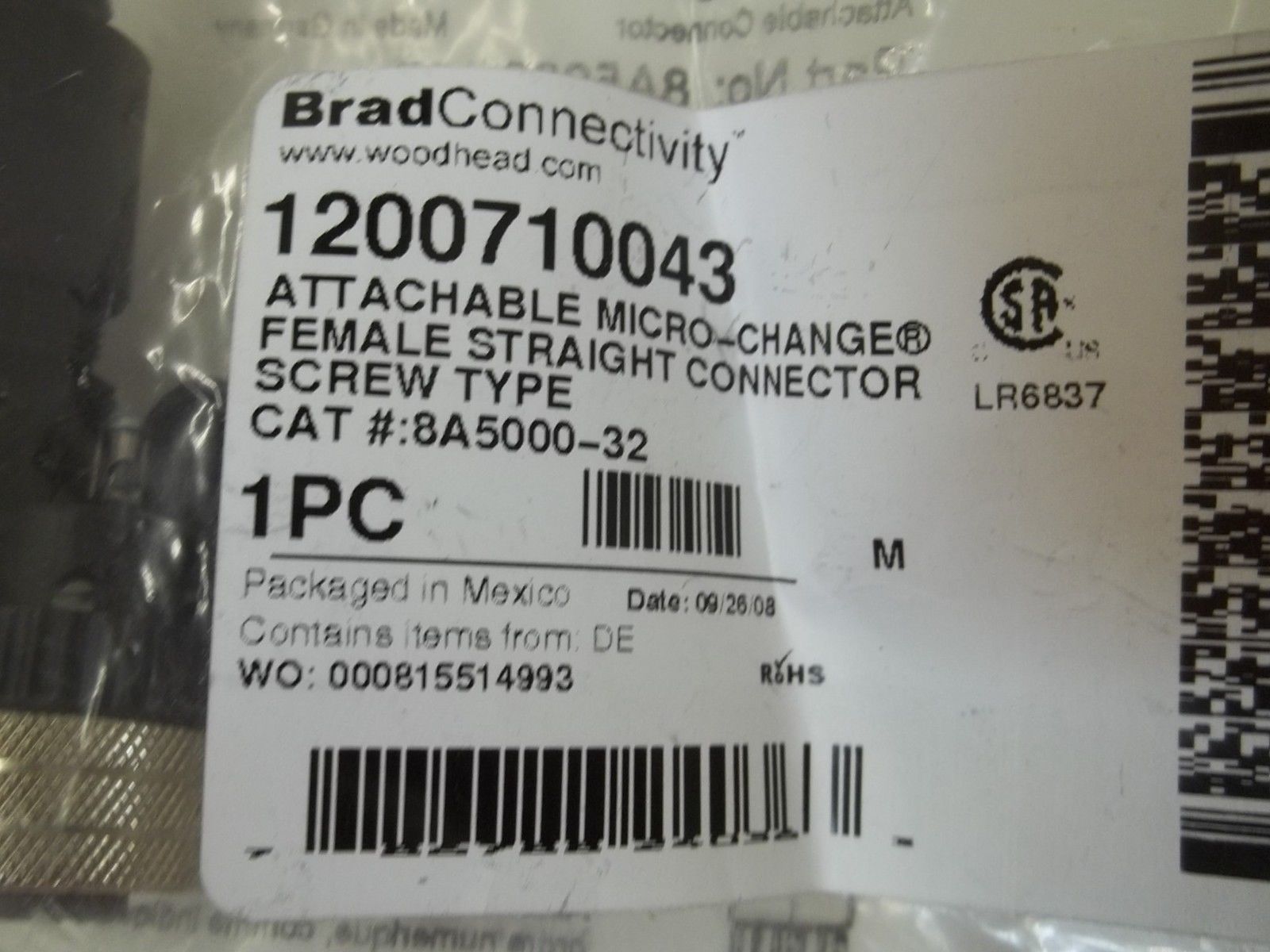 BRAD CONNECTIVITY 1200710043 ATTACHABLE FEMALE STRG. CONN.NSMP