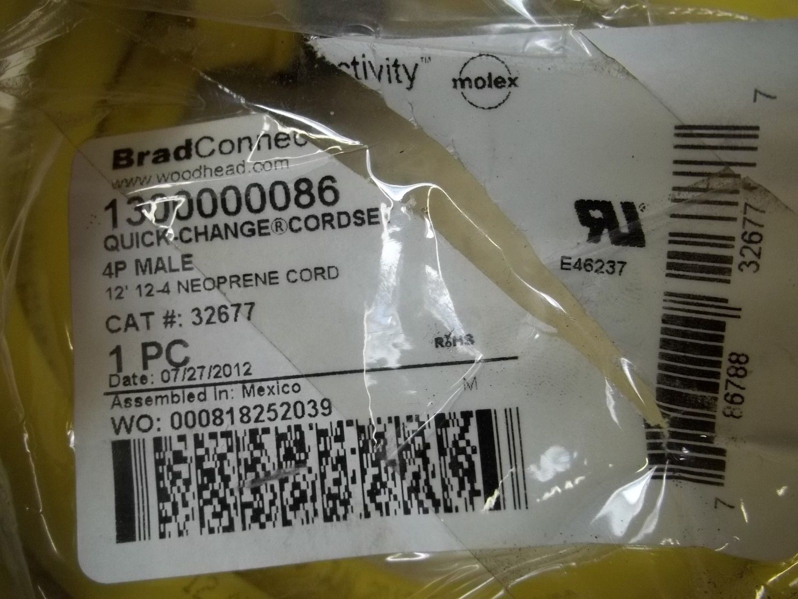 BRAD CONNECTIVITY 13000000086 QUICK-CHANGE CORDSET NSNP