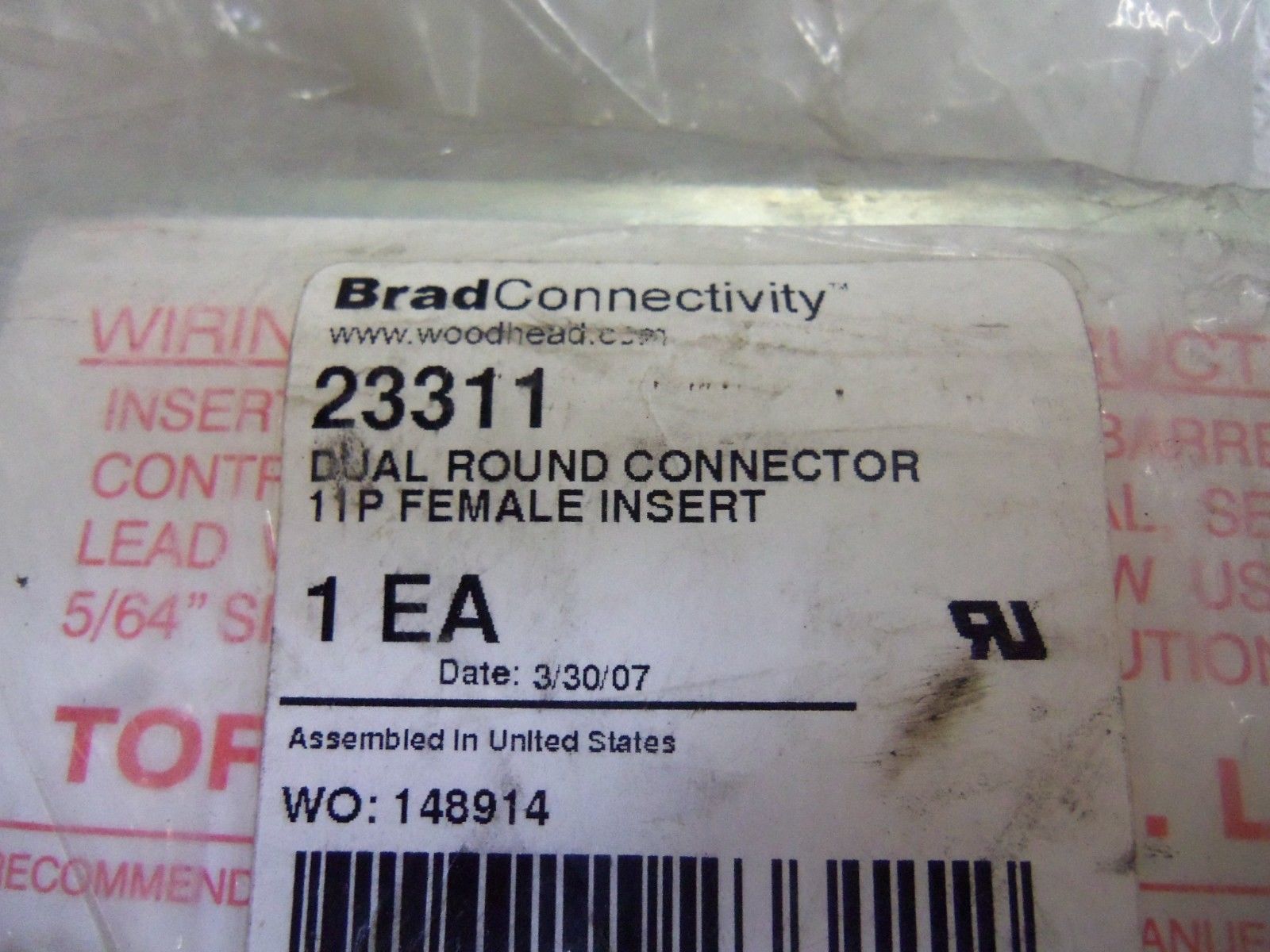 BRAD CONNECTIVITY 23311 DUAL ROUND CONNECTOR *NEW*