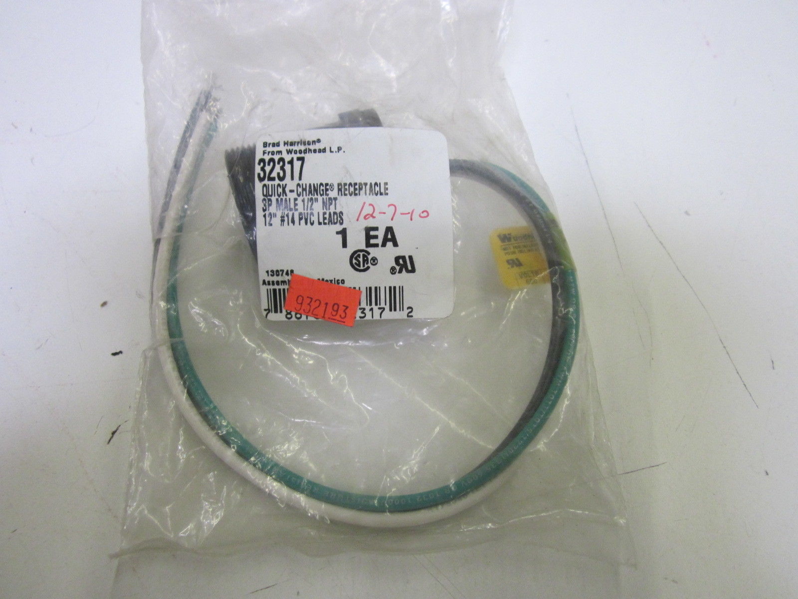 DANIEL WOODHEAD 32317 RECEPTACLE *NEW IN FACTORY BAG*