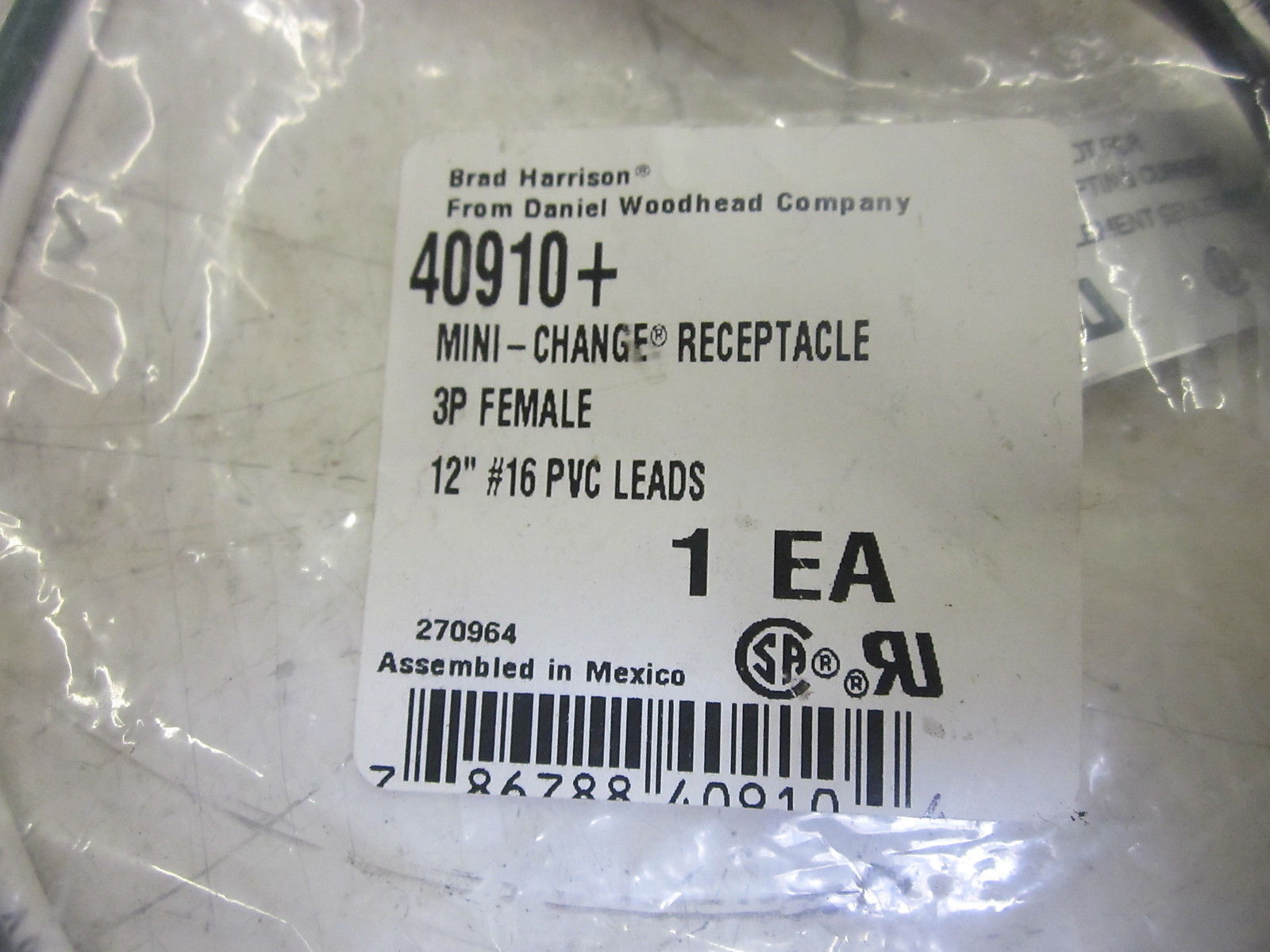 DANIEL WOODHEAD MINI-CHANGE 40910+ RECEPTACLE NSMP