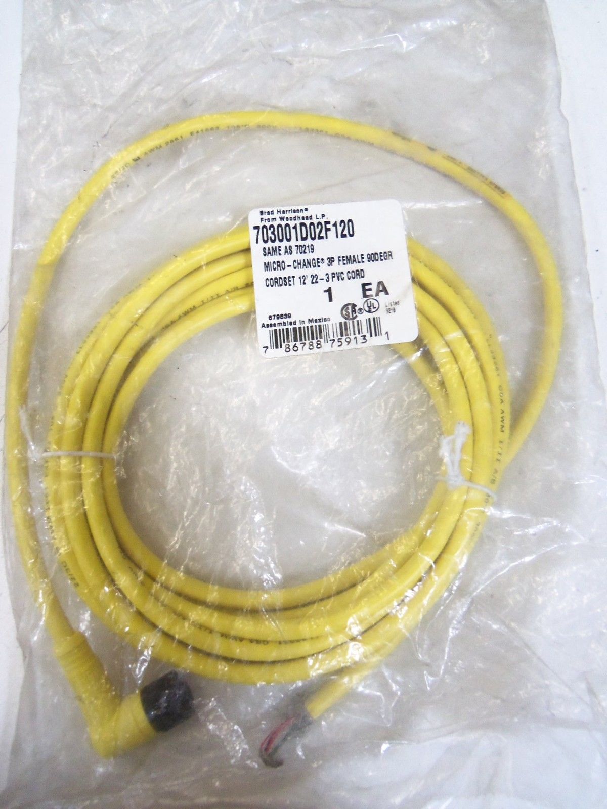 BRAD HARRISON 703001D02F120 CORDSET  NSMP