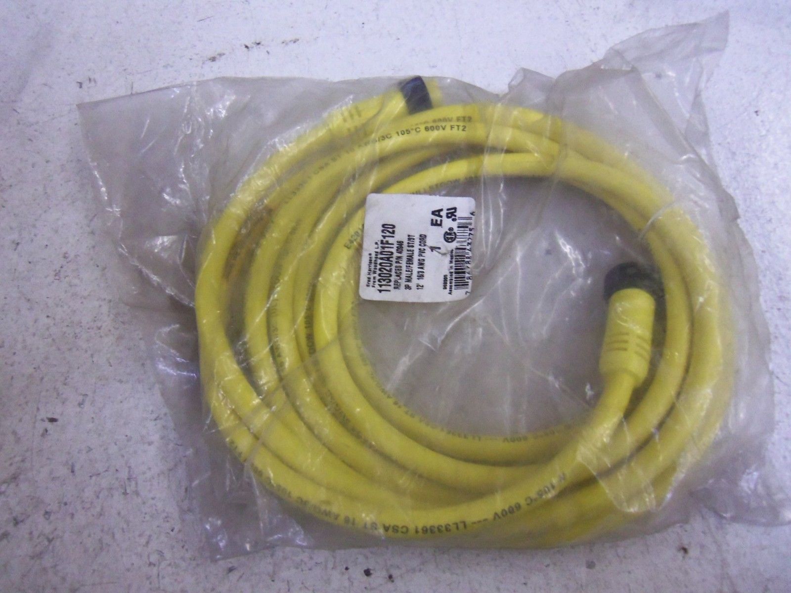 DANIEL WOODHEAD 40946 113020A01F120 CORDSET * NEW IN FACTORY BAG *