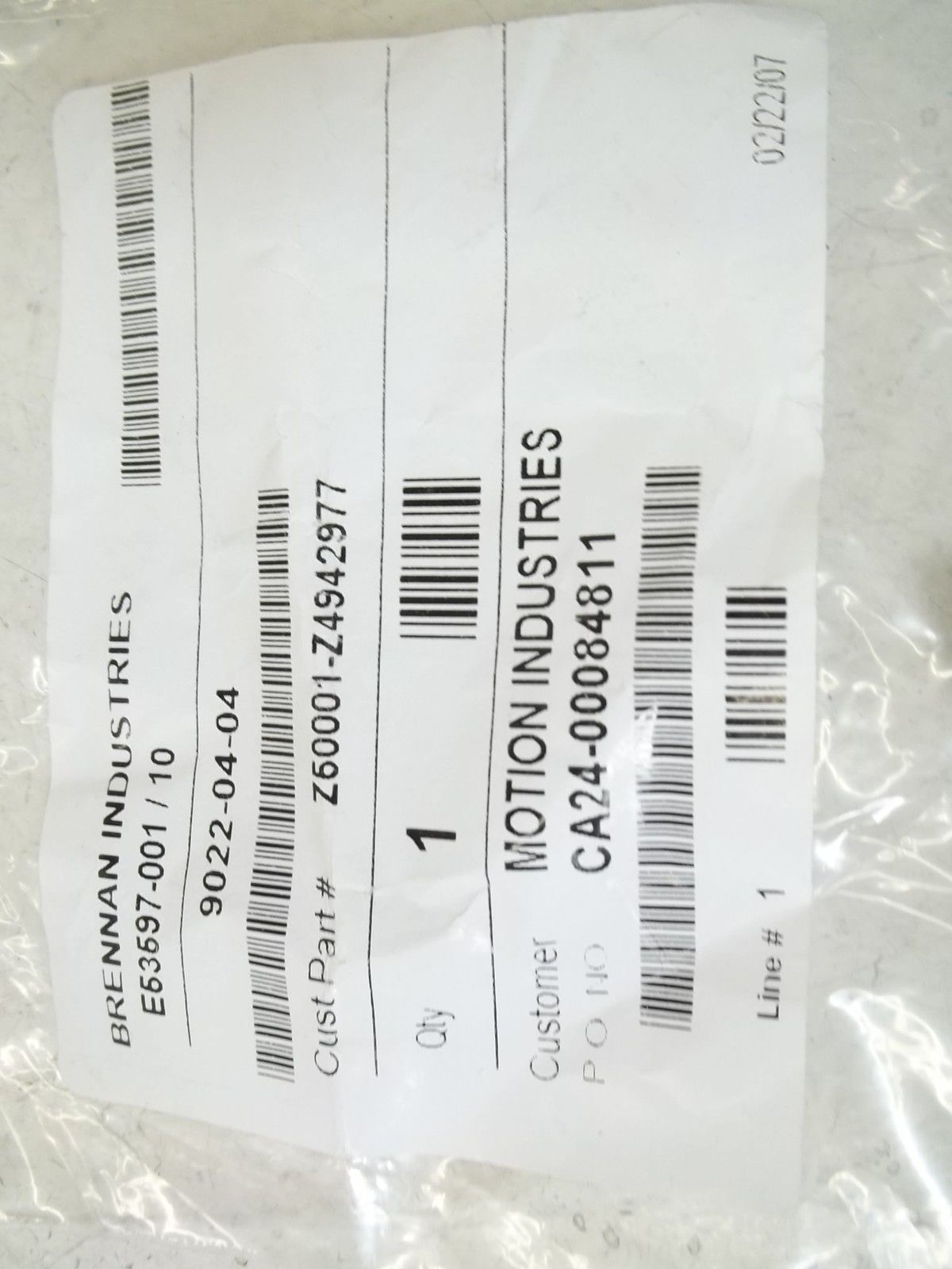BRENNAN INDUSTRIES E53597-001/10 NSMP