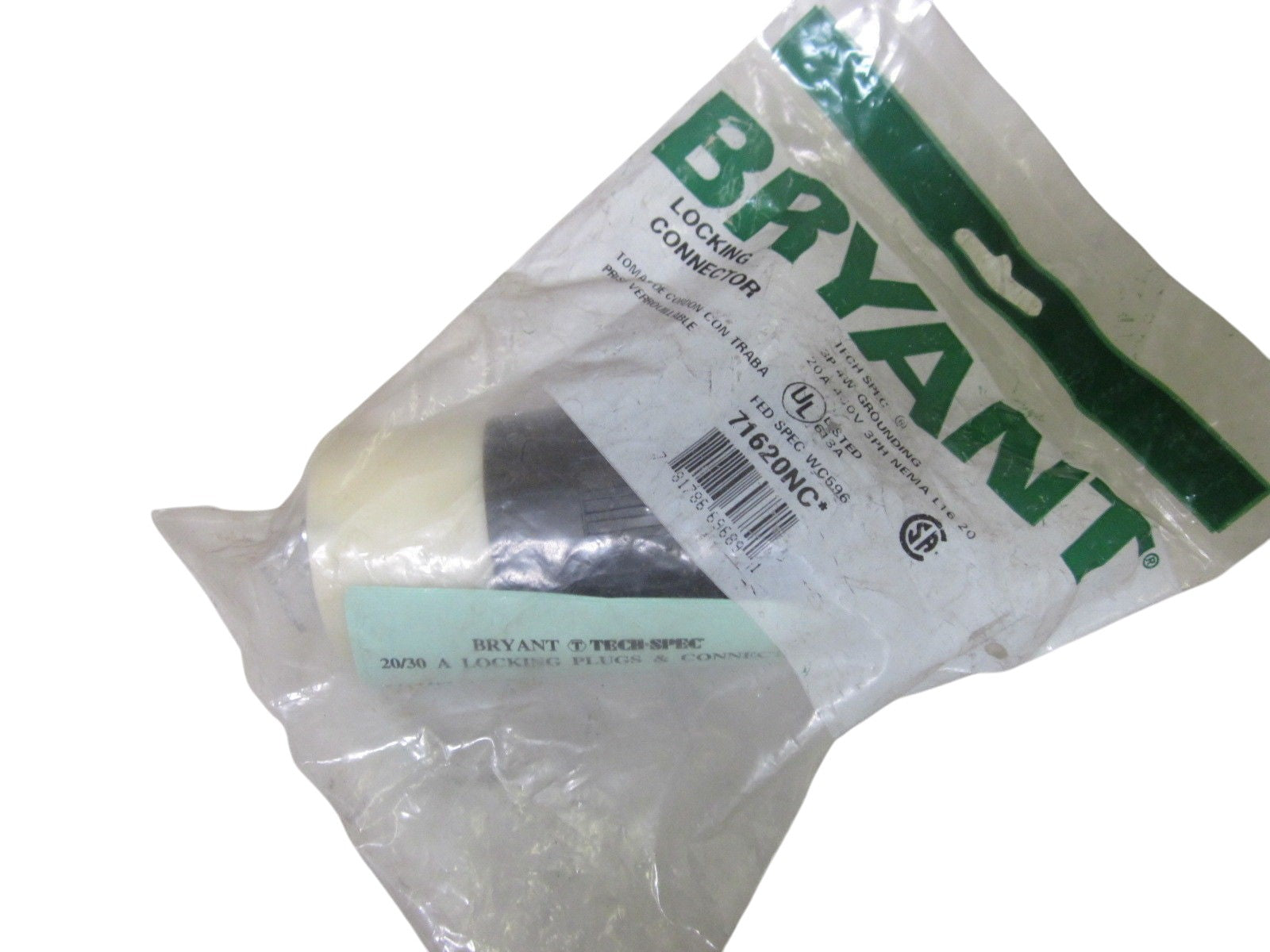 BRYANT 71620NC LOCKING CONNECTOR 20A 480V NSMP