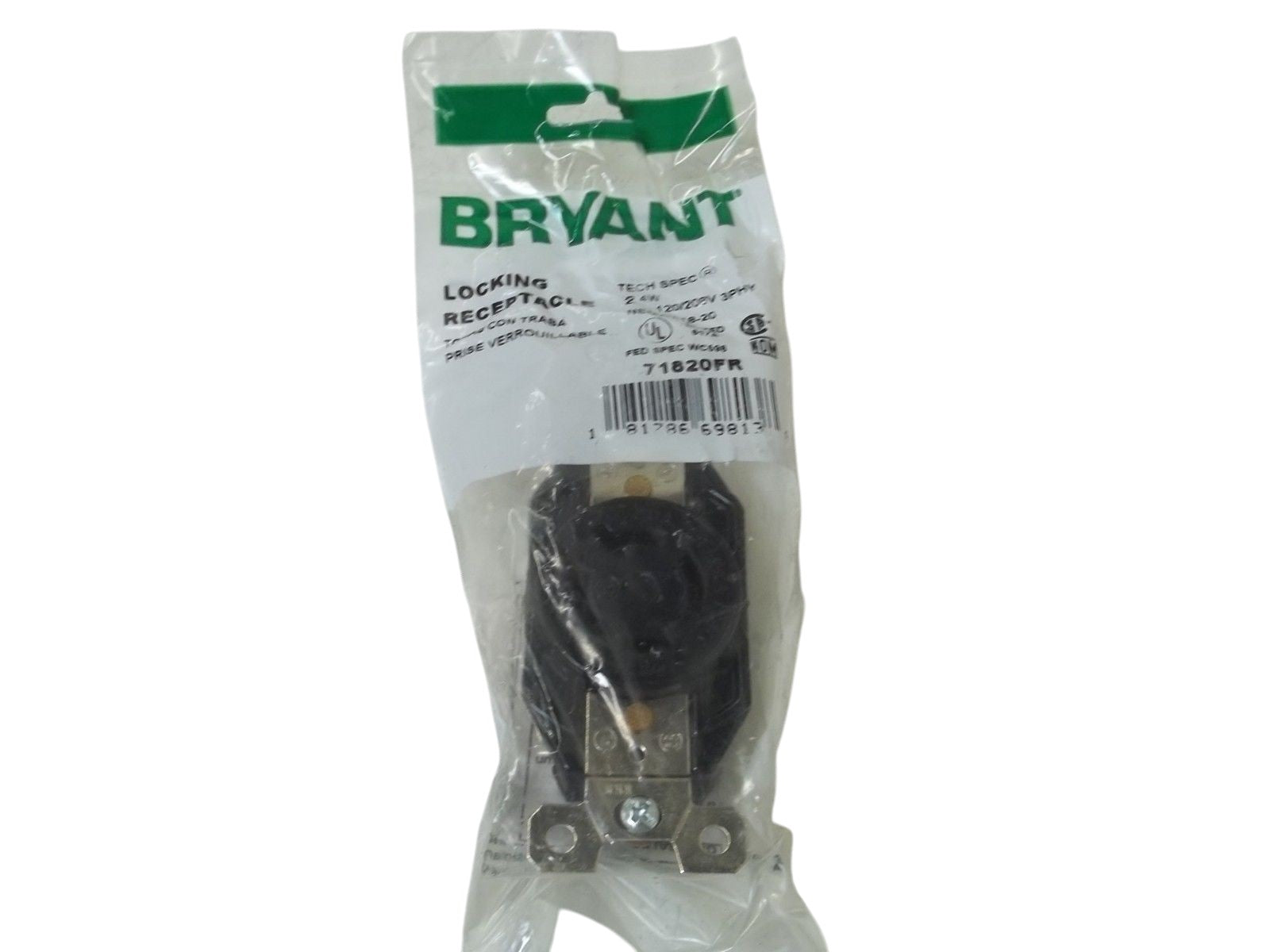 BRYANT 71820FR LOCKING RECEPTACLE NSMP