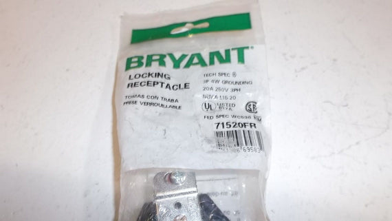 BRYANT LOCKING RECEPTACLE  71520FR *NEW IN FACTORY BAG*