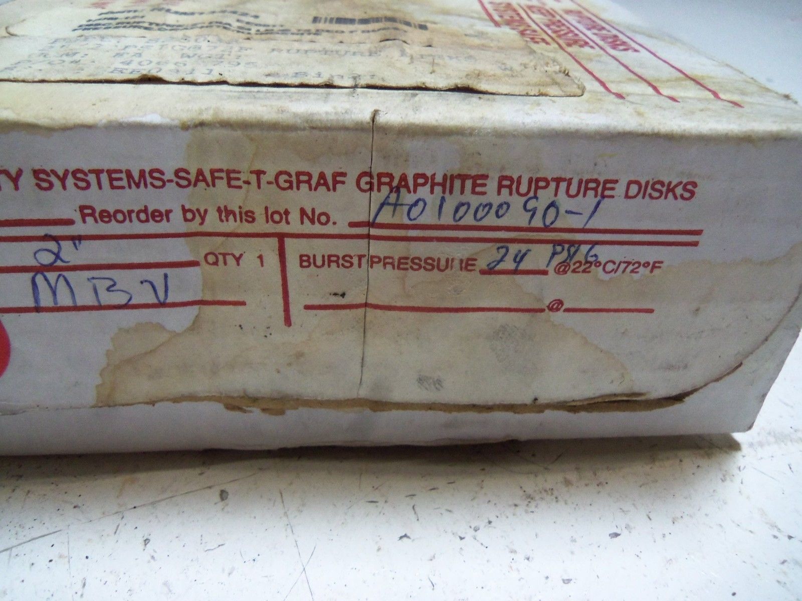 BS&B TYPE: MBV A0100090-1 RUPTURE DISC 2" NSMP