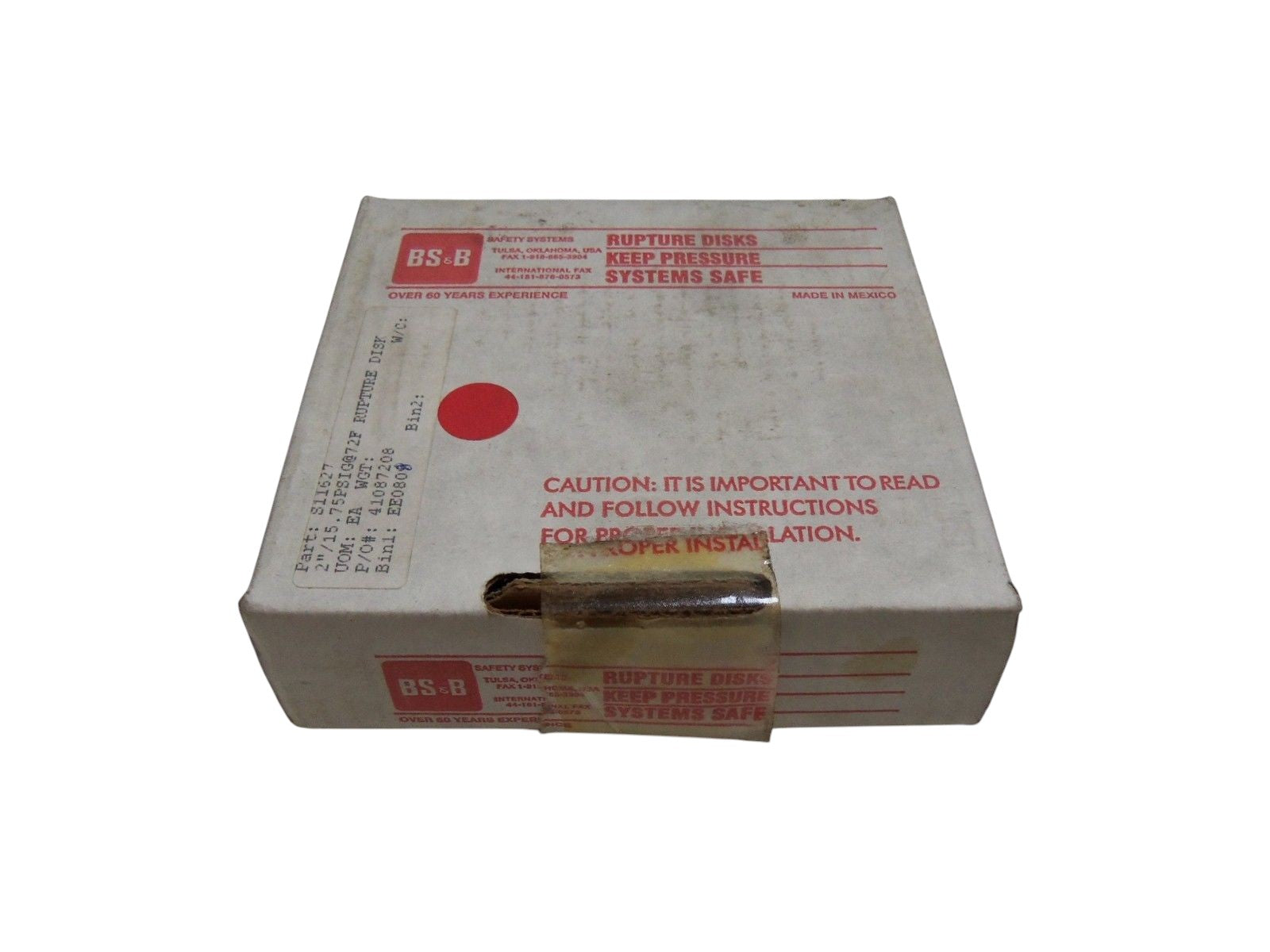 BS&B TYPE: AMBV A2100018-2 RUPTURE DISC NSMP