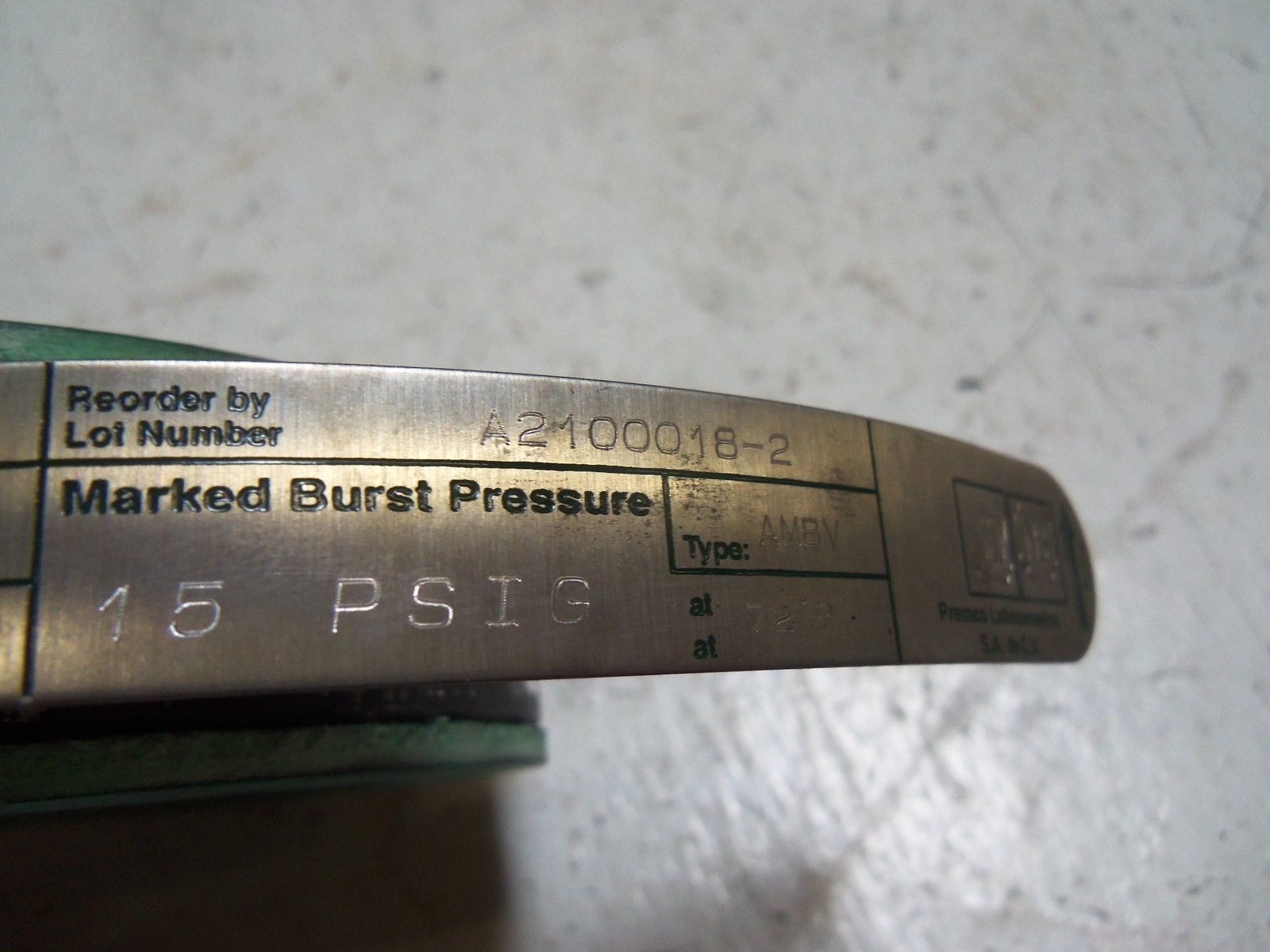 BS&B TYPE: AMBV A2100018-2 RUPTURE DISC NSMP