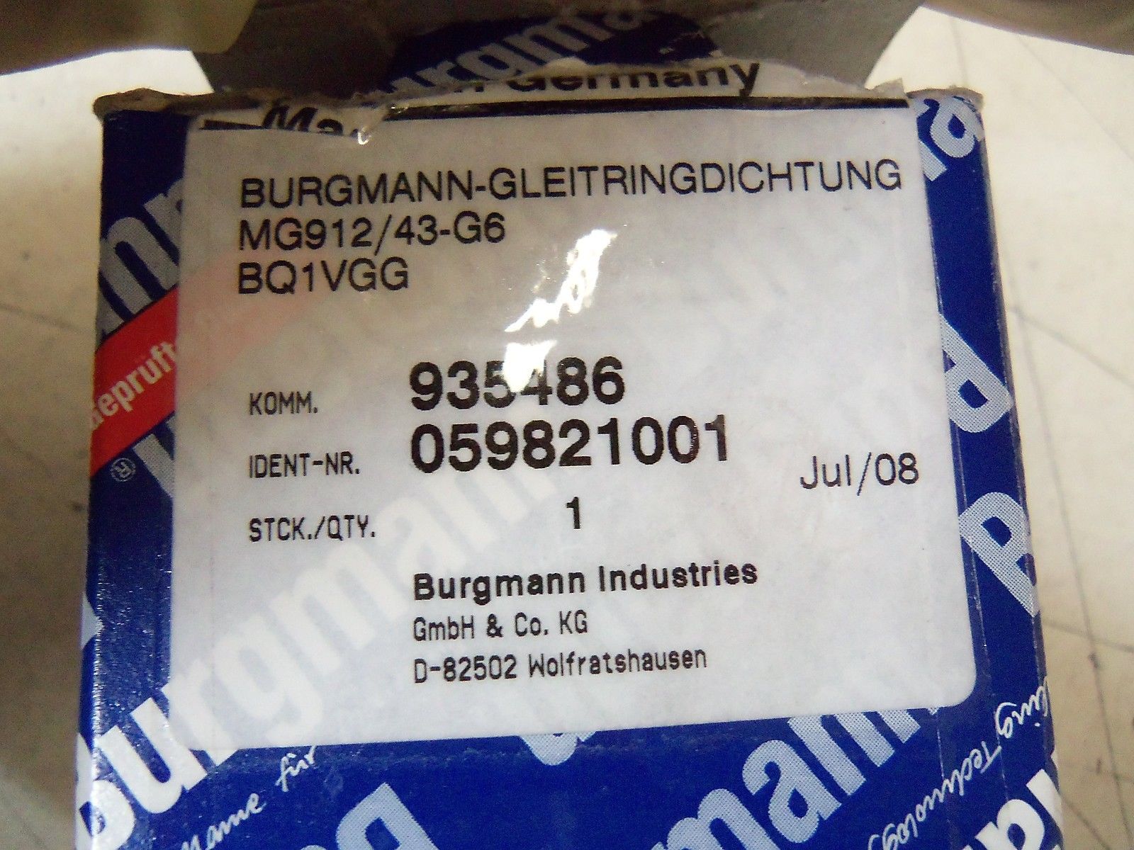 BURGMAN MG912/43-G6 VACUUM PUMP 059821001 NSMP
