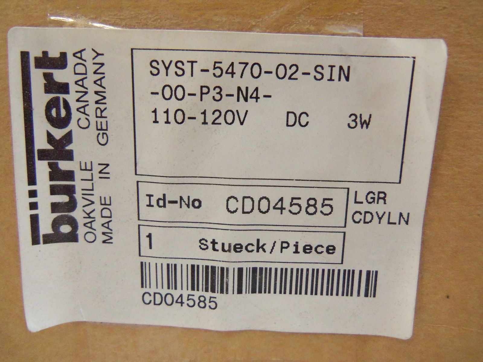 BURKERT CD04585 NSMP