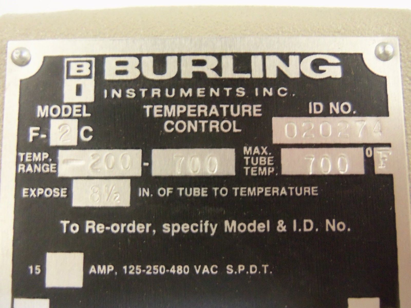 BURLING INSTRUMENTS F-2C 8-1/2" RANGE: -200-700 NSNP