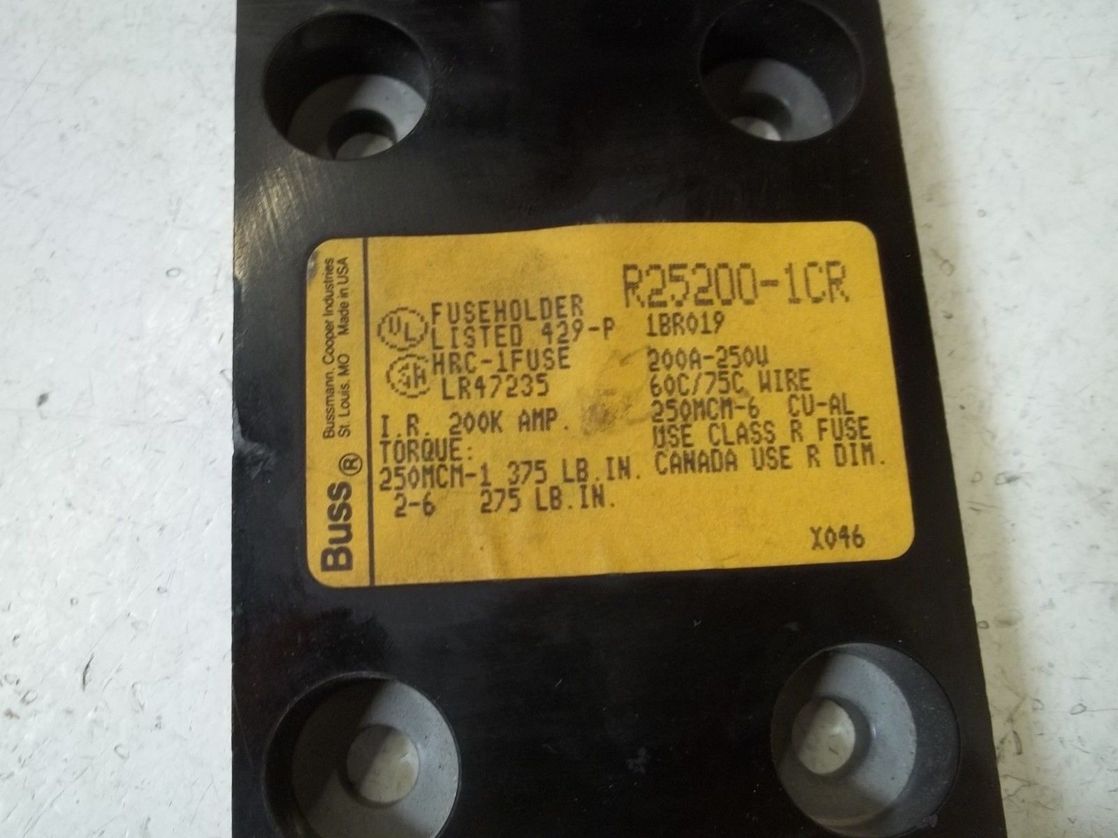 BUSS R25200-1CR FUSEHOLDER UNMP