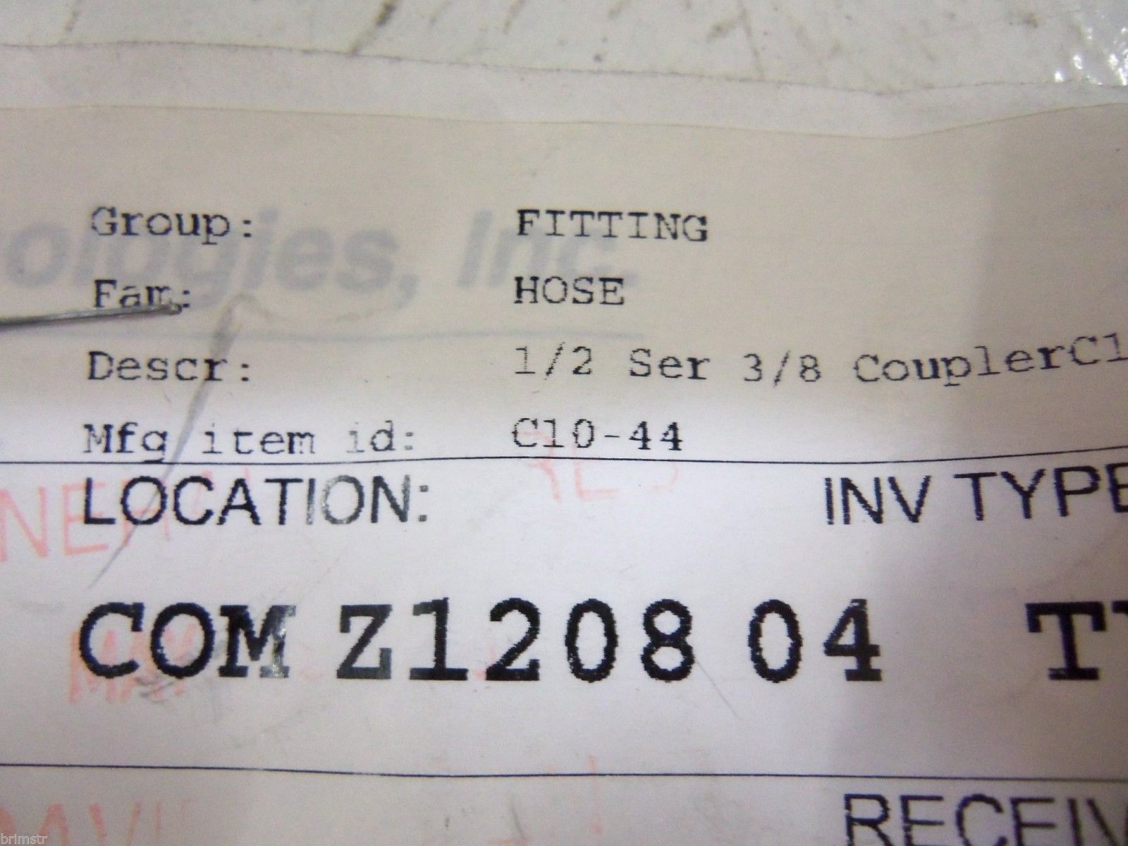 C10-44 FITTING HOSE 1/2" SER 3/8" COUPLER -44 1/2X NSNP