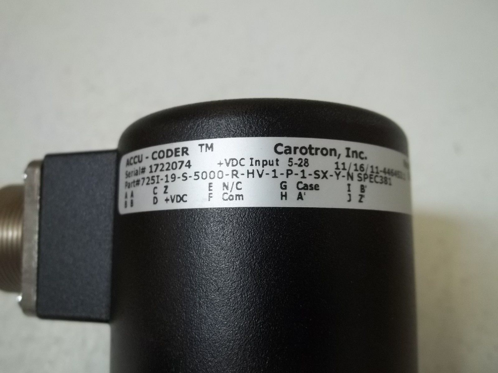 CAROTRON, INC. 725I-19-S-500-R-HV-1-P-1-SX-Y-N SPEC381 ACCU-CODERNSMP
