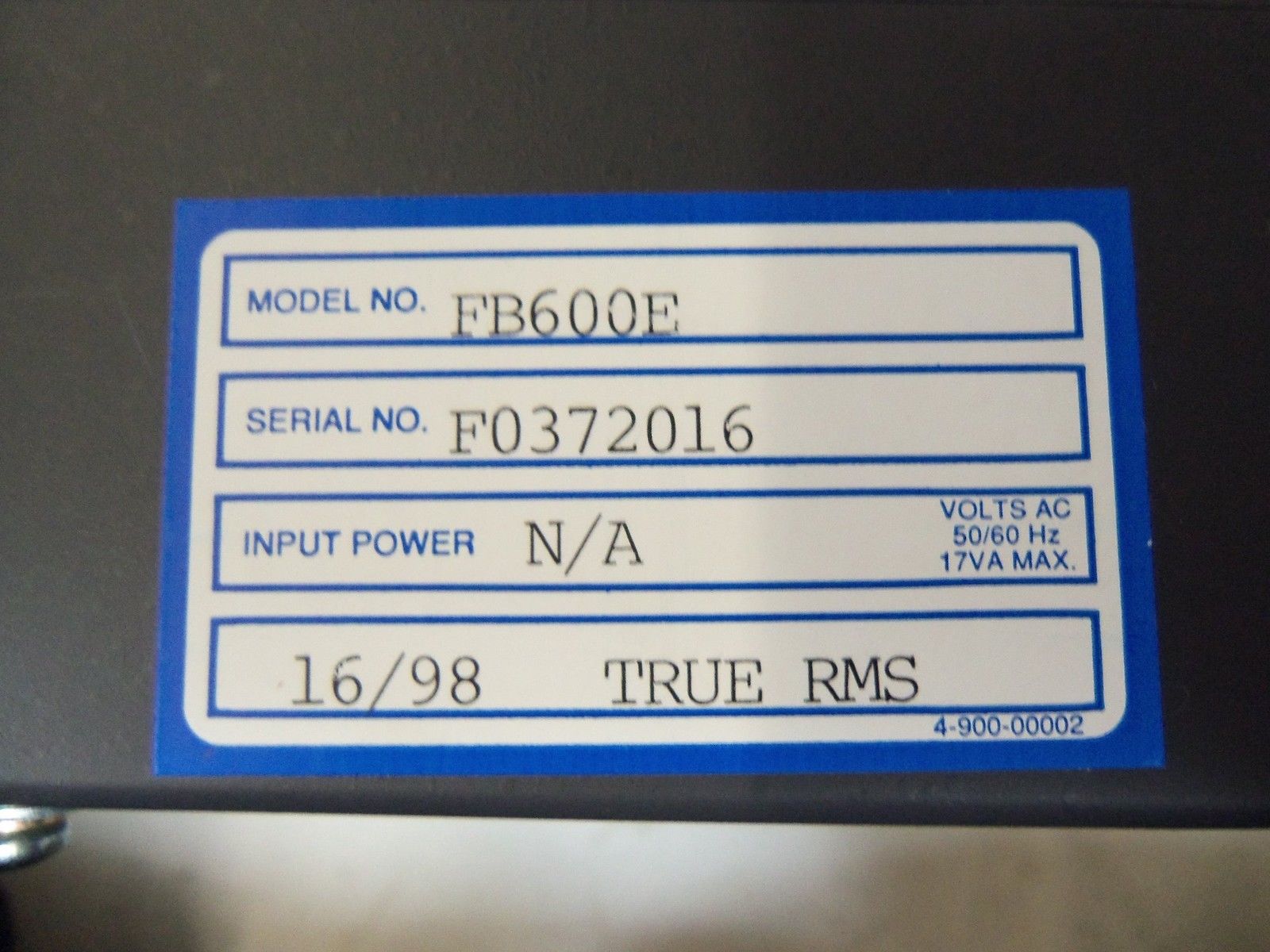 CARRIERE TECHNICAL INDUSTRIES FB600E *NEW OUT  BOX*