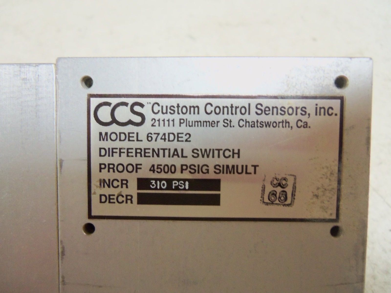 CCS 674DE2 SENSOR UNMP