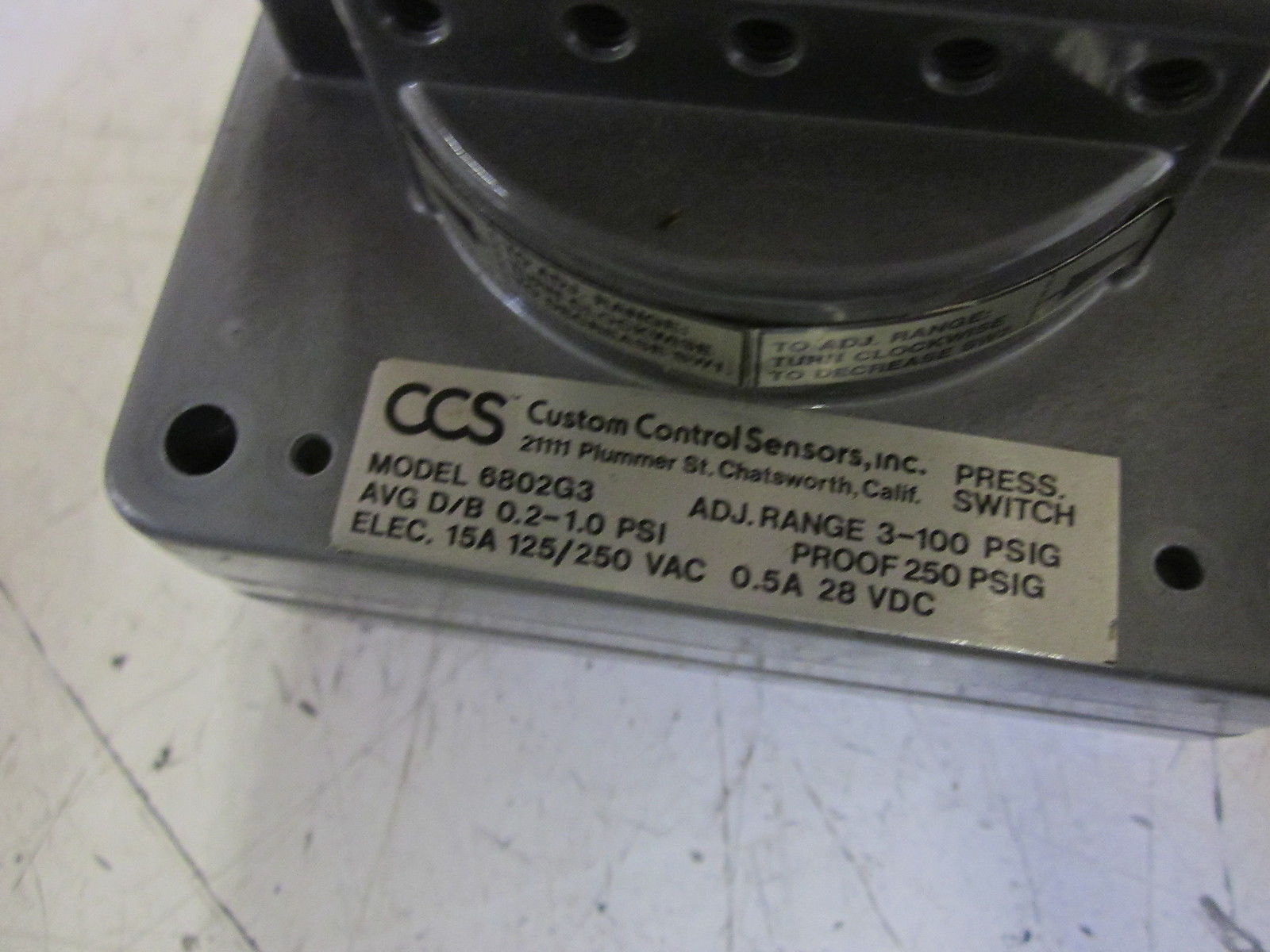CCS 6802G3 DUAL-SNAP PRESSURE/TEMPERATURE-SWITCH NSMP