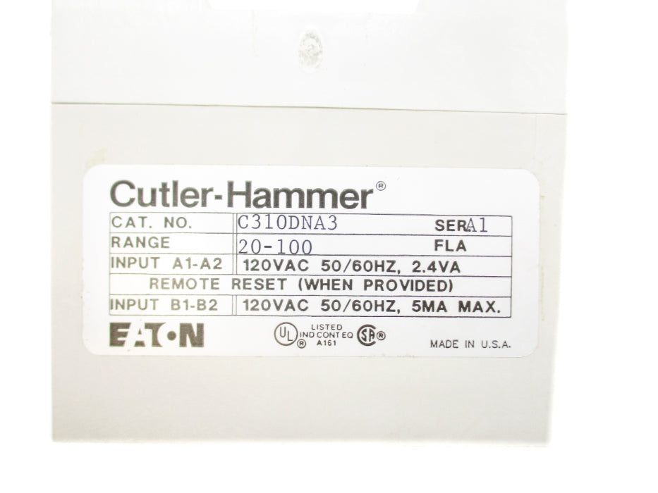 CUTLER HAMMER C310DNA3 SER. A1 120VAC NSMP
