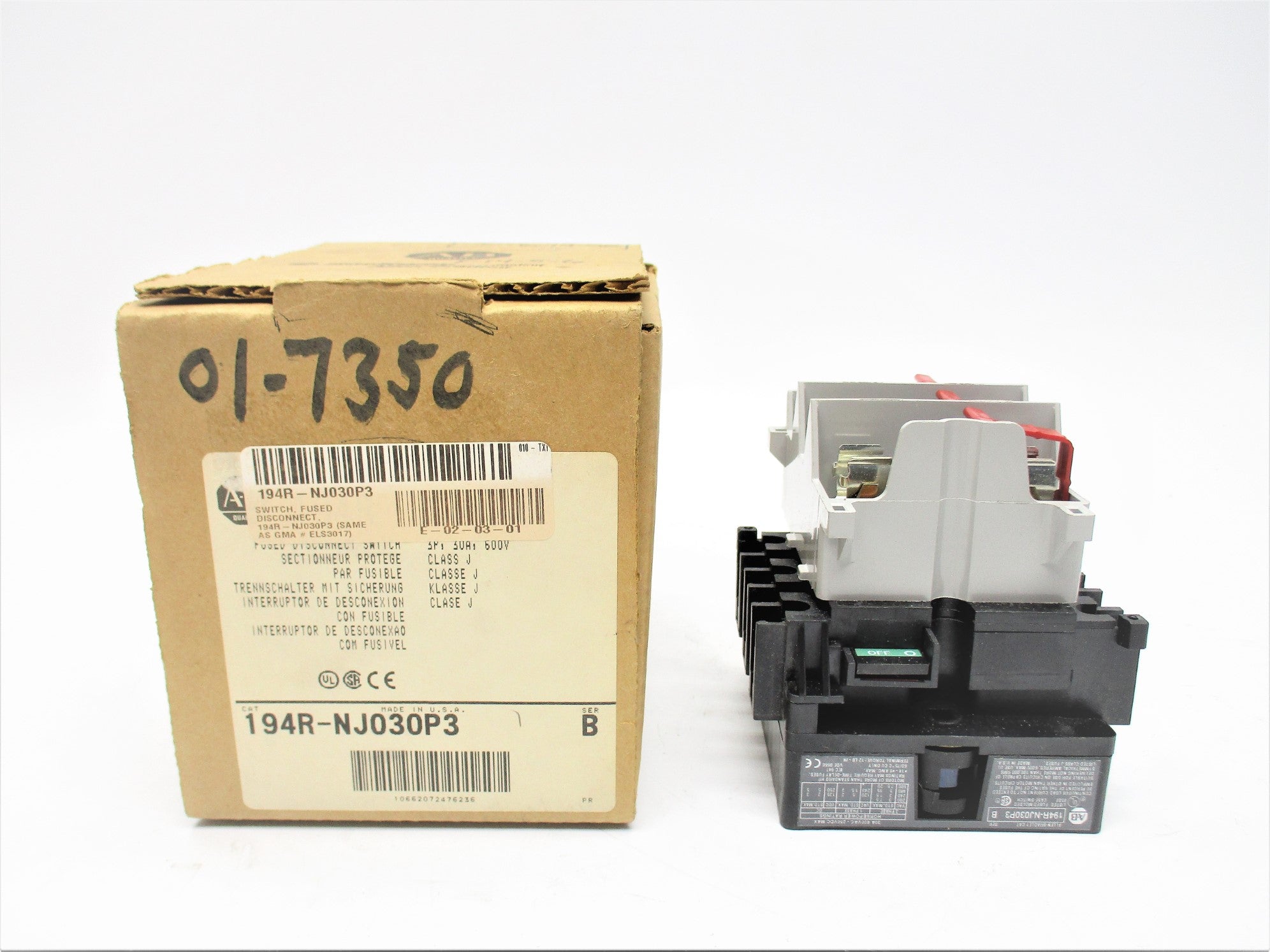 ALLEN BRADLEY 194R-NJ030P3 SER. B 600V 30A NSMP