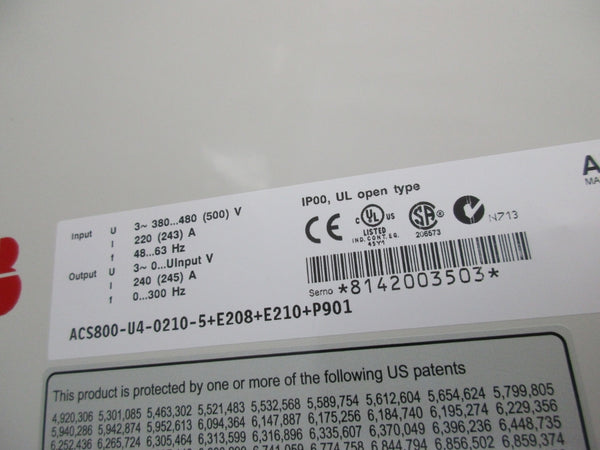 ABB ACS800-U4-0210-5+E208+E210+P901 380-480V 220A NSMP