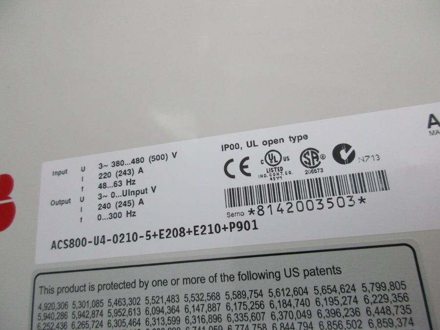 ABB ACS800-U4-0210-5+E208+E210+P901 380-480V 220A NSMP
