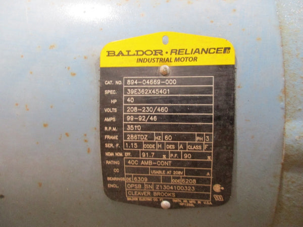 BALDOR 894-04669-000 40HP 286TDZ 208-230/460V 99-92/46A (AS PICTURED) NSMP