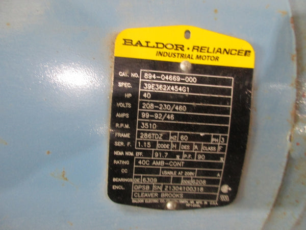BALDOR 894-04669-000 40HP 286TDZ 208-230/460V 99-92/46A (AS PICTURED) NSNP