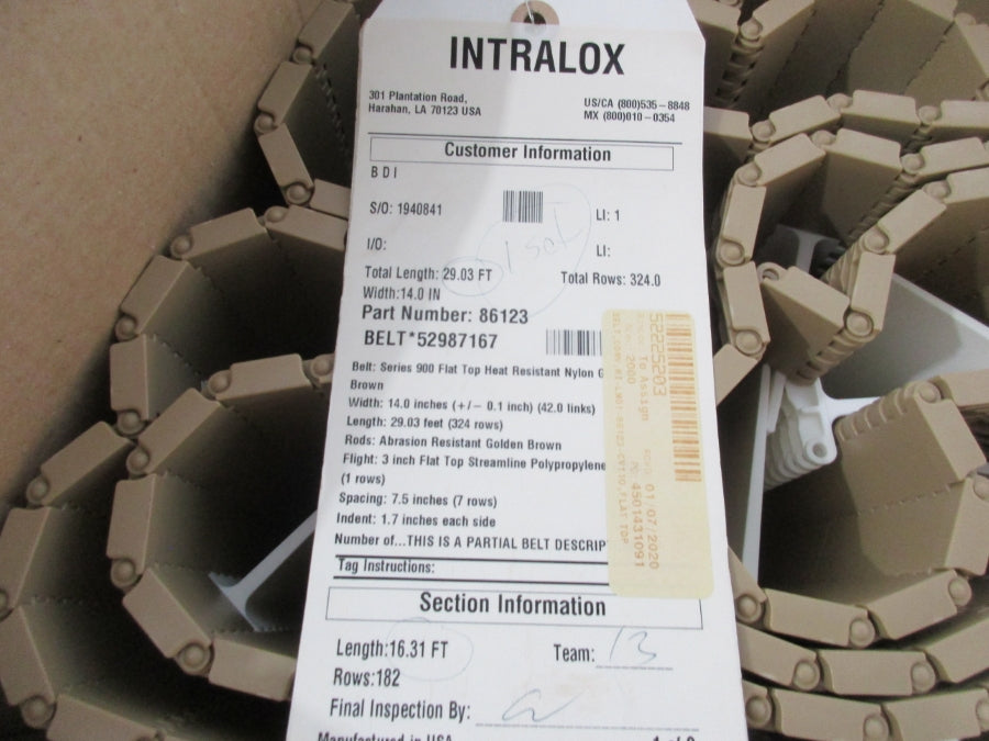 INTRALOX 86123 29.03 14" WODTJ 324 ROWS NSMP