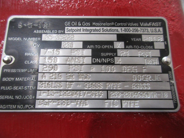 MASONEILAN 35-35222 4"  7-15PSI NSNP