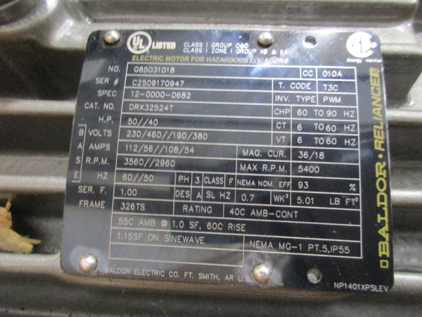 BALDOR DRX32524T 230/460//190/380V 112/56//108/54V 112/56//108/54A NSMP