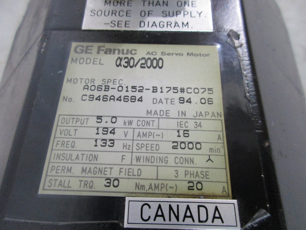GE FANUC A06B-0152-B175#C075 194V 16A UNMP