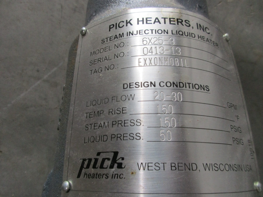 PICK HEATERS 6X25-3 150PSI NSNP