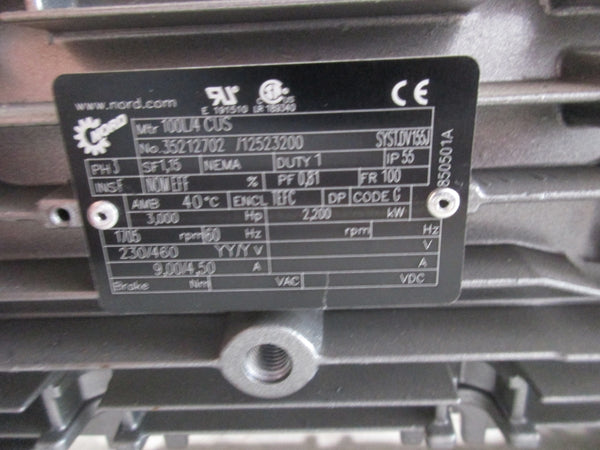 NORD SK9032.1AZ-100L/4CUS 230/460V 9.0/4.5A NSNP