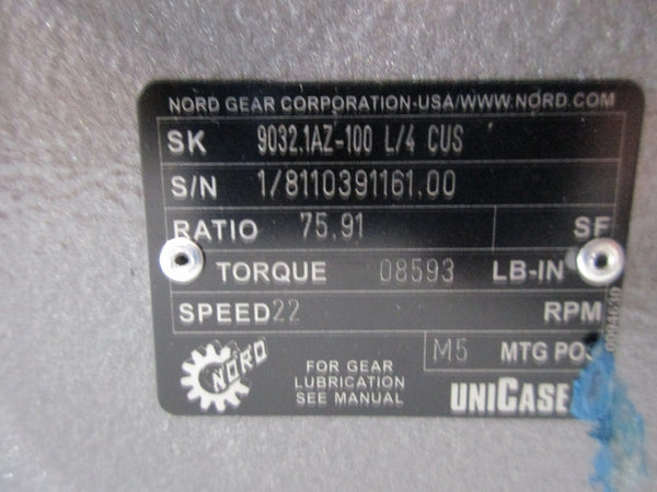 NORD SK9032.1AZ-100L/4CUS 230/460V 9.0/4.5A NSNP