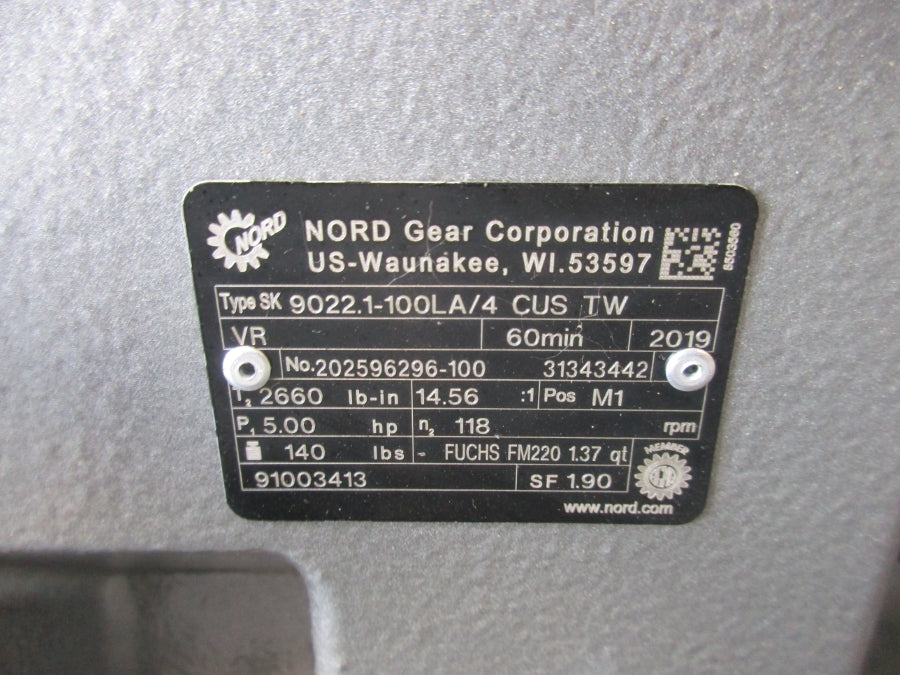 NORD SK90022.1-100LA/4CUSTW 230/460V 15.2/7.60A NSNP