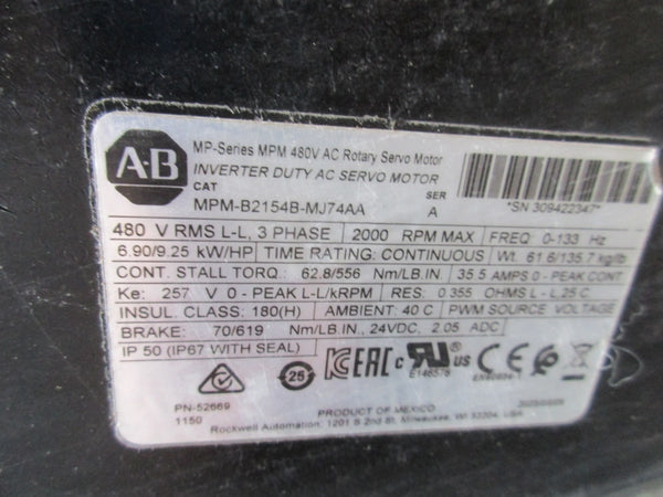 ALLEN BRADLEY MPM-B2154B-MJ74AA SER. A 480V 35.5A NSNP