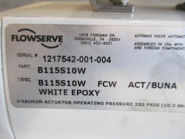 FLOWSERVE B115S10W W/ NXVU2FN-17-0J3S2ERN 24VDC .12A 150PSI NSNP