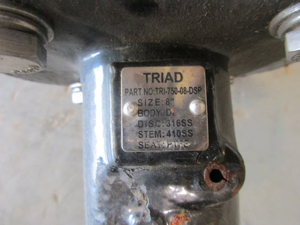 TRIAD 8" BUTTERFLY VALVE TRI-750-08-DSP WITH RADIUS AS-100 120PSI 8" NSNP