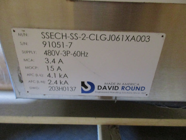 DAVID ROUND SSECH-SS-2-CLGJ061XA003 1 1/2 TON CLGJ061XA003 480V 3.4A NSNP